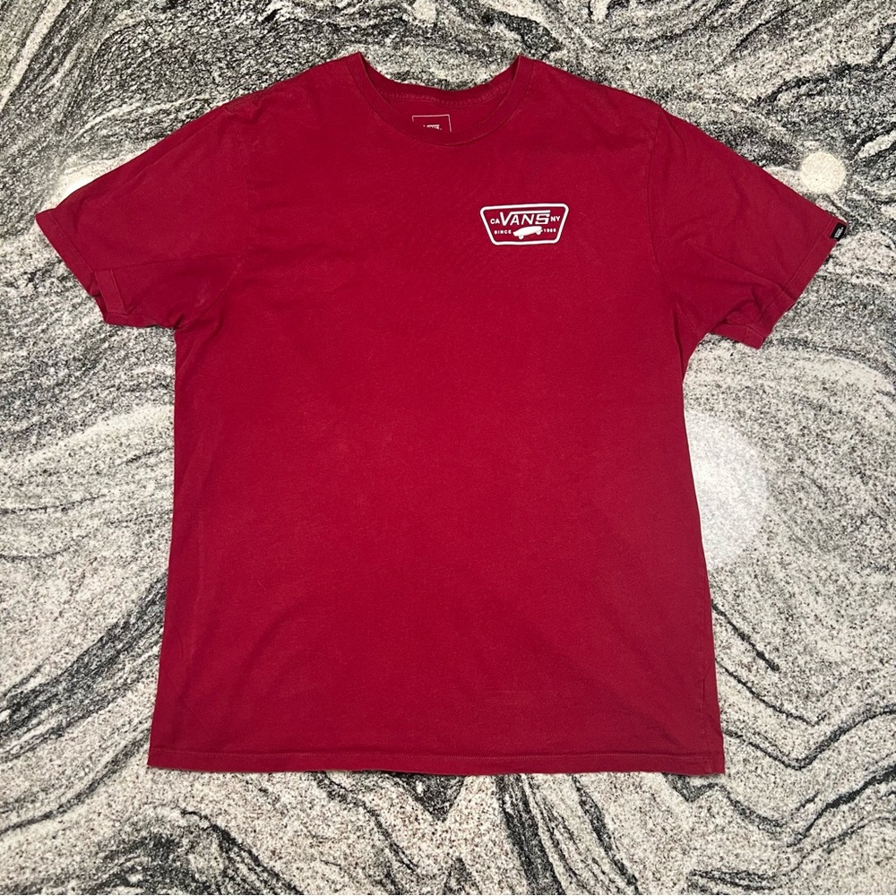 Vans Custom Fit Tee Red Skater Short Sleeve Crewneck T-Shirt Mens XL - Picture 2 of 7